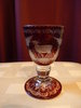 Glas um 1860 Gravur IMK Überfang Biedermeier