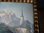 Goldstuckrahmen Bild Alpenlandschaft um 1920 Hinterglas signiert Kunstdruck