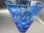 Weingläser DDR um 1970 geschliffenes Glas blaue Kuppa 3 Stück